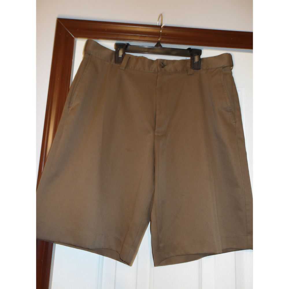 IZOD‎ Classic Khaki Golf Shorts Casual Flat Front Summer Comfort
